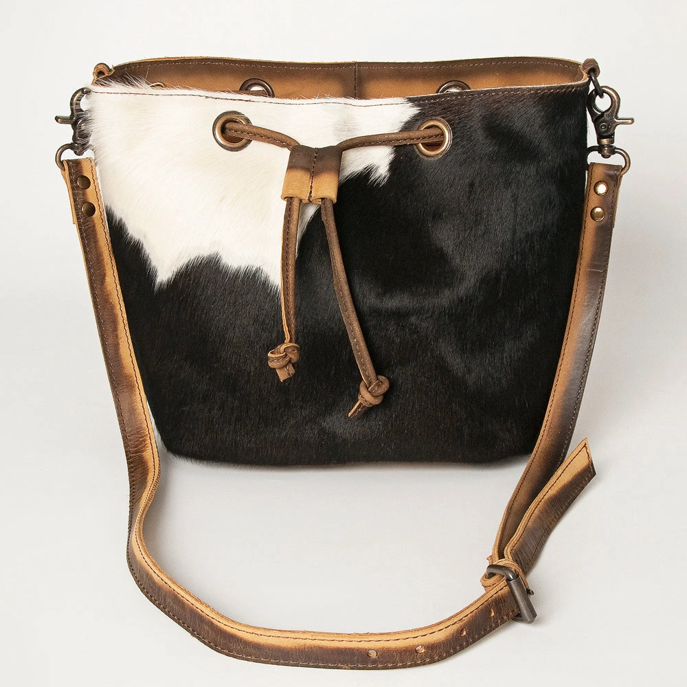 Bucket Hair On Genuine Western Leather Bag