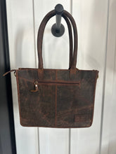 Load image into Gallery viewer, Cowhide and Tooled Leather Fringe Bag Tote