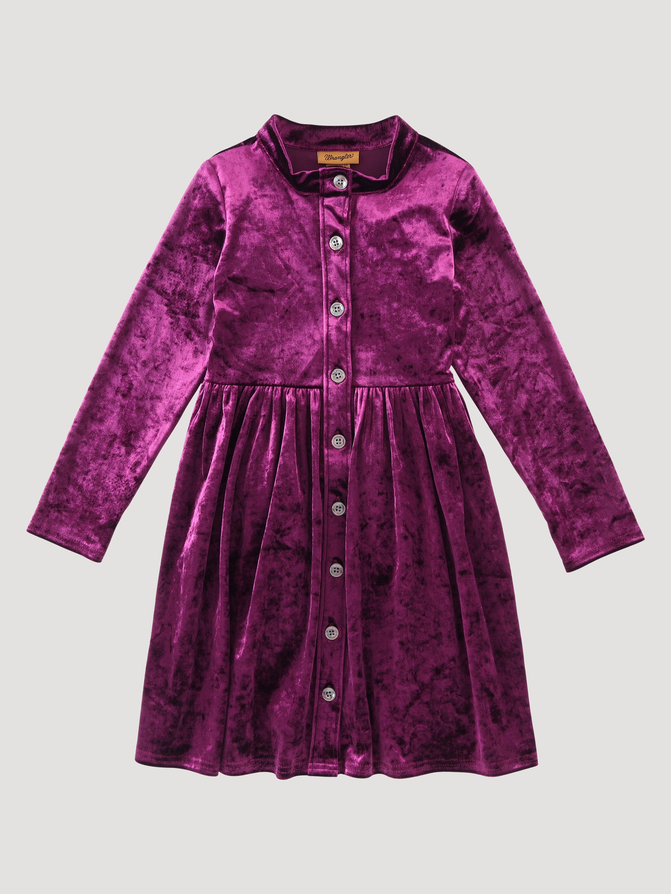 GIRL S LONG SLEEVE VELVET DRESS