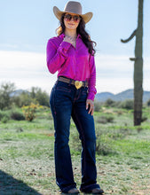 Load image into Gallery viewer, Cowgirl Tuff CO. Pink Bootstitch Trousers
