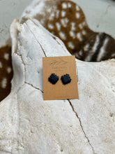 Load image into Gallery viewer, Black Textured Clay Stud Earrings