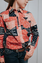 Load image into Gallery viewer, Girl's Wrangler Patchwork Western Snap Shirt
