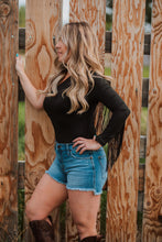 Load image into Gallery viewer, One Shoulder Fringed Long Sleeve Bodysuit