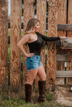 Load image into Gallery viewer, One Shoulder Fringed Long Sleeve Bodysuit