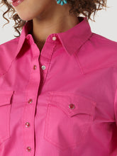 Load image into Gallery viewer, Wrangler Women's Pink Long Sleeve Solid Shirt