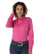 Load image into Gallery viewer, Wrangler Women's Pink Long Sleeve Solid Shirt