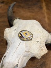 Load image into Gallery viewer, Rope Edge Yellow Navajo Leather Belt Buckle