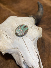 Load image into Gallery viewer, Rope Edge Turquoise Chateau Leather Belt Buckle