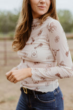 Load image into Gallery viewer, Boho Western Edge Sheer Mesh Top

