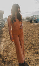 Load image into Gallery viewer, Boho Mineral Rust Wash Wide Leg Denim Jumpsuit
