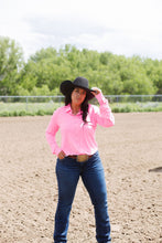 Load image into Gallery viewer, Pullover Button Up (Hot Pink Breathe Lightweight Stretch)
