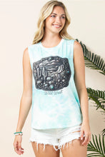 Load image into Gallery viewer, Western Buckle Graphic Tie Dye Tank Top
