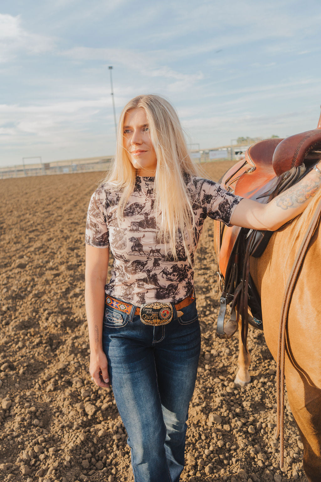 Rodeo Road Mesh Top