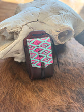 Load image into Gallery viewer, Cell Phone Back Cinch Holder (Pink Aztec)
