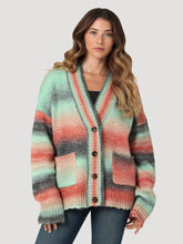 Load image into Gallery viewer, Women&#39;s Wrangler Watercolor Boxy Cardigan Sweater In Ombre Multi
