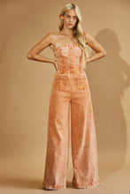 Load image into Gallery viewer, Boho Mineral Rust Wash Wide Leg Denim Jumpsuit
