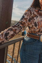 Load image into Gallery viewer, Western Rodeo Semi Sheer Mesh Top
