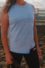 Load image into Gallery viewer, Mineral Wash Patched Pocket Tank Top (3 colour options)
