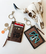 Load image into Gallery viewer, Western Cowhide Leather Keychain Wallet
