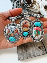 Load image into Gallery viewer, Western Print Pendant Necklace - Navajo Style Pearl (2 Styles)
