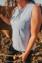 Load image into Gallery viewer, Mineral Wash Patched Pocket Tank Top (3 colour options)
