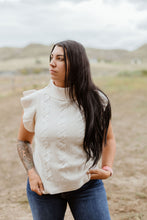 Load image into Gallery viewer, Cable Knit Turtleneck Sweater Ruffle Sleeve Top
