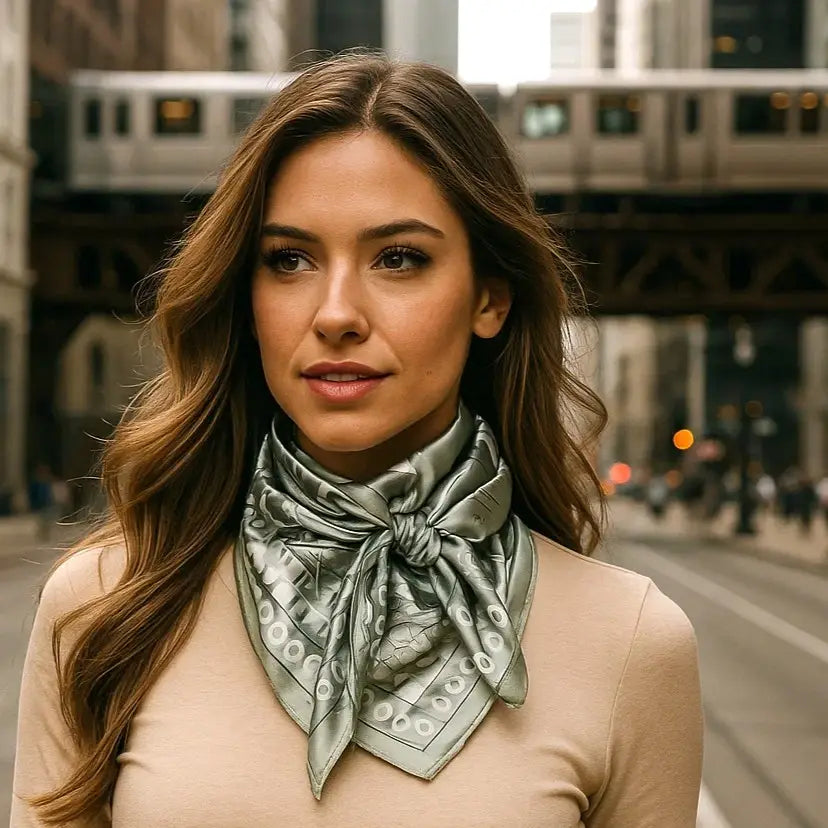 Sage & White Paisley Wild Rag