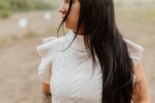 Load image into Gallery viewer, Cable Knit Turtleneck Sweater Ruffle Sleeve Top
