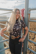 Load image into Gallery viewer, Western Pattern Mesh Sheer Shirt
