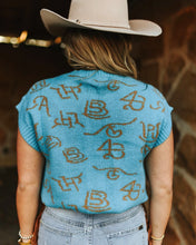 Load image into Gallery viewer, Jade Camel Cattle Brand Knit Sleeveless Sweater Top
