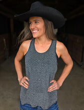 Load image into Gallery viewer, Flowy Tank Top with Silver Crystals Stretch
