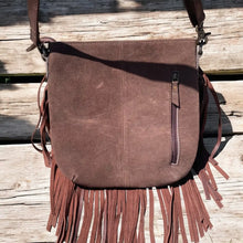 Load image into Gallery viewer, Fringe Suede Leather Bootstitch Crossbody
