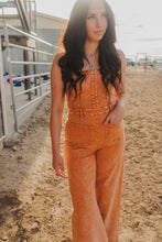 Load image into Gallery viewer, Boho Mineral Rust Wash Wide Leg Denim Jumpsuit
