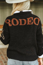 Load image into Gallery viewer, Black Rodeo Boot Stitch Knitted Sweatshirt
