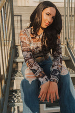 Load image into Gallery viewer, Western Rodeo Semi Sheer Mesh Top
