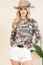 Load image into Gallery viewer, Western Rodeo Semi Sheer Mesh Top
