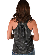 Load image into Gallery viewer, Flowy Tank Top with Silver Crystals Stretch
