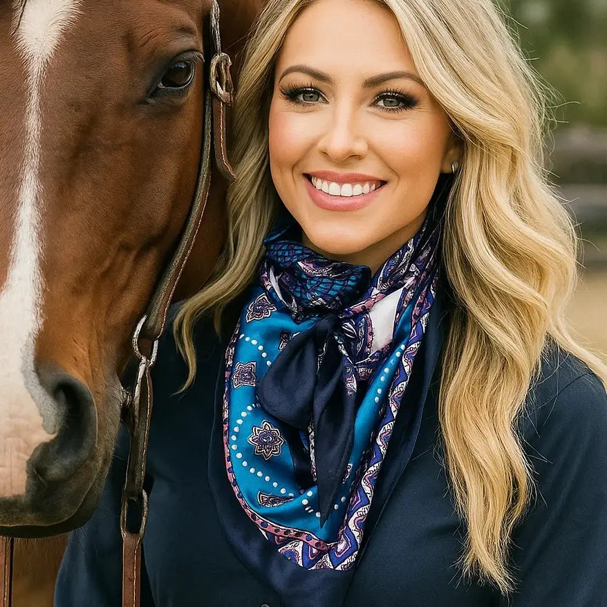 Blue/Pink/Purple Paisley Wild Rag/Scarf