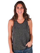 Load image into Gallery viewer, Flowy Tank Top with Silver Crystals Stretch
