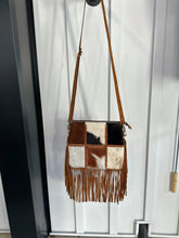 Load image into Gallery viewer, Patchwork Cowhide Fringe Western Purse
