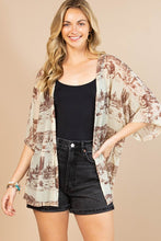 Load image into Gallery viewer, Wild West Print Relaxed Fit Mesh Kimono
