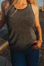 Load image into Gallery viewer, Flowy Tank Top with Silver Crystals Stretch
