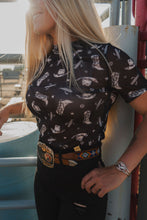 Load image into Gallery viewer, Western Pattern Mesh Sheer Shirt
