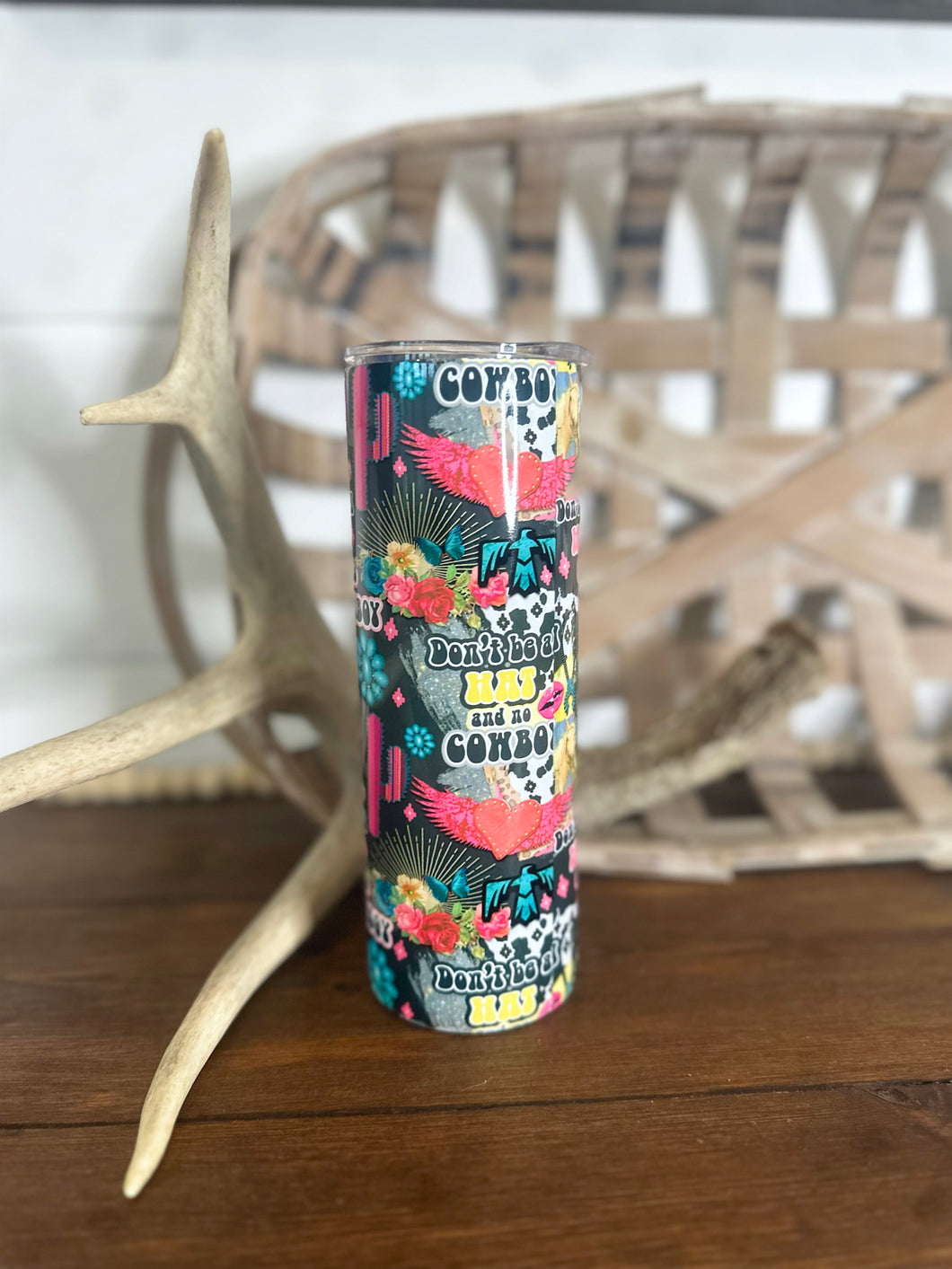 All Hat No Cowboy Western Boho 20oz Skinny Tumbler