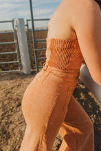 Load image into Gallery viewer, Boho Mineral Rust Wash Wide Leg Denim Jumpsuit
