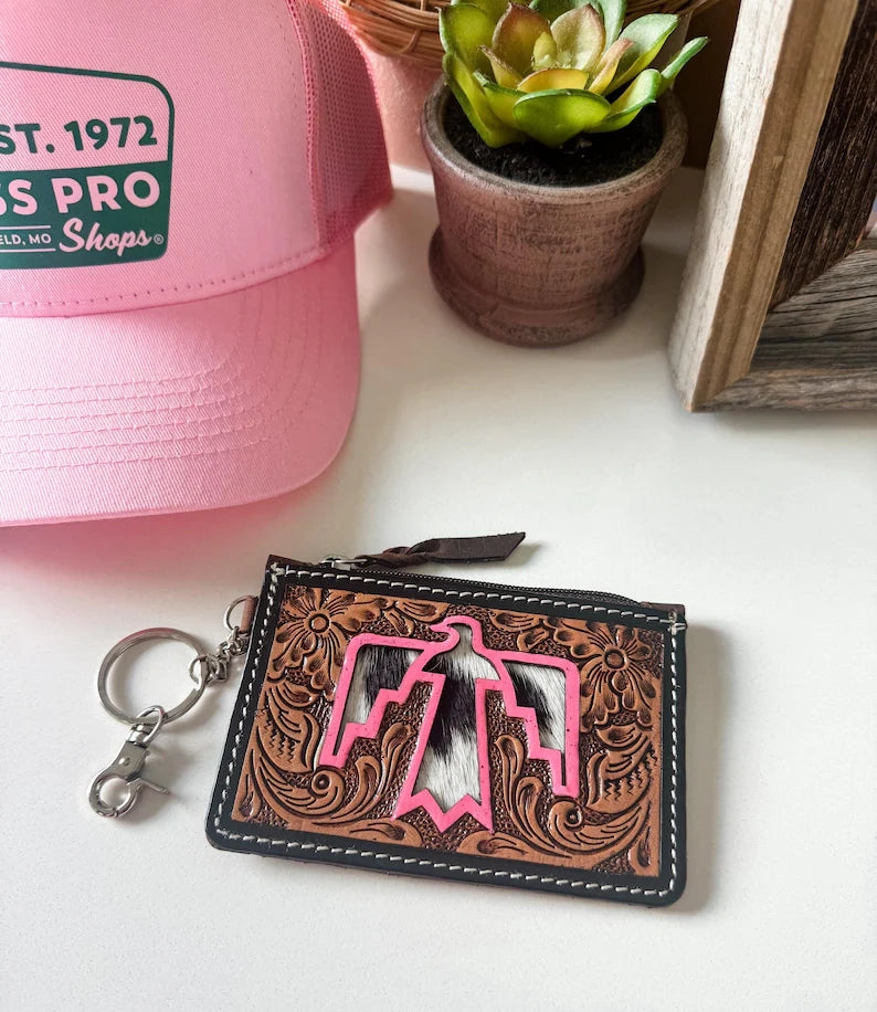 Tooled Leather Keychain Wallet