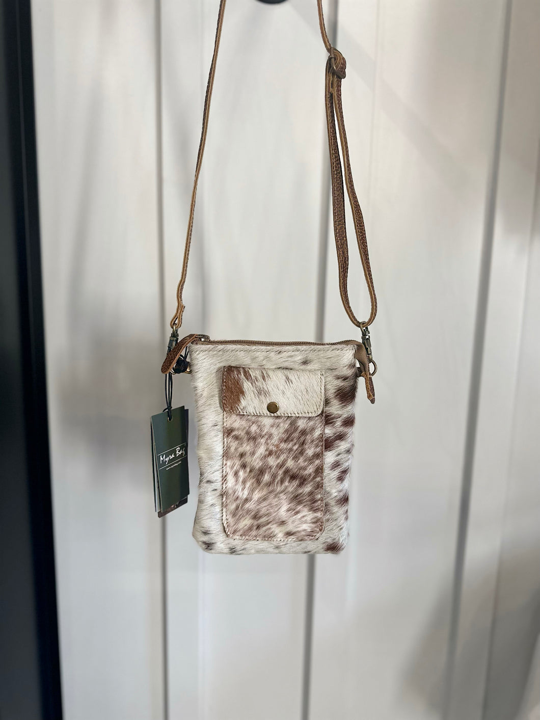 Brown Cowhide Small Crossbody