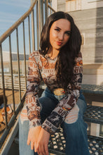 Load image into Gallery viewer, Western Rodeo Semi Sheer Mesh Top
