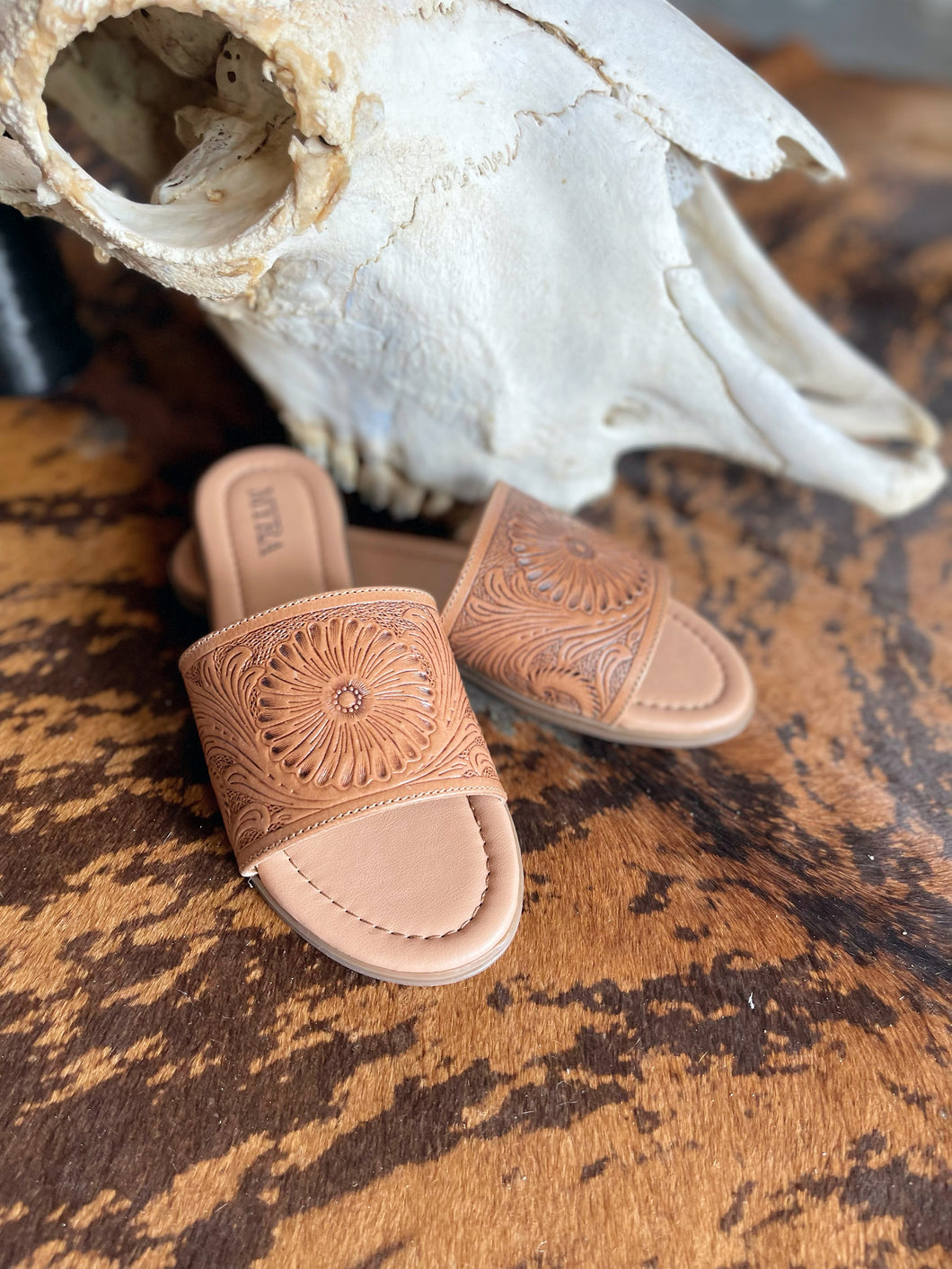 Wappal Western Hand-Tooled Sandals