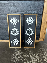 Load image into Gallery viewer, Aztec Wood Sign Set Of 2 8X24

